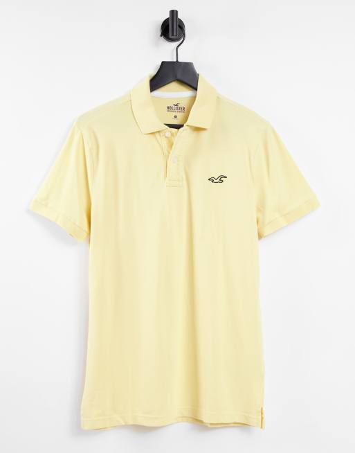 Hollister core icon logo pique polo in yellow