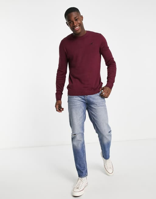Maroon sweater with jeans discount
