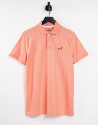 Hollister core icon logo pique polo in orange - ASOS Price Checker