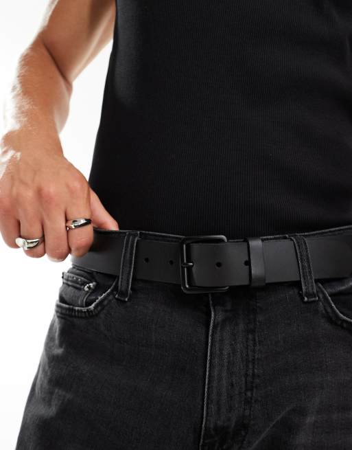 Hollister - Core - Leren riem in zwart