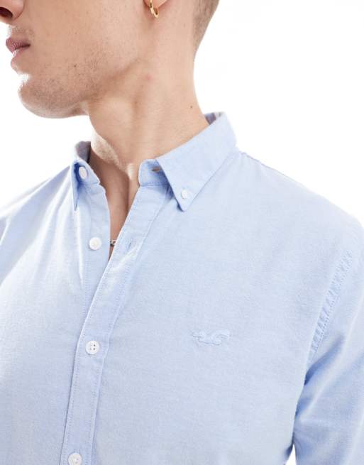 Hollister core oxford shirt in light blue ASOS