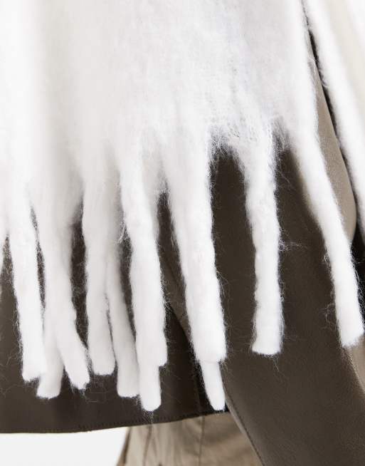 Hollister cosy tassel scarf in cream, 2 of 3