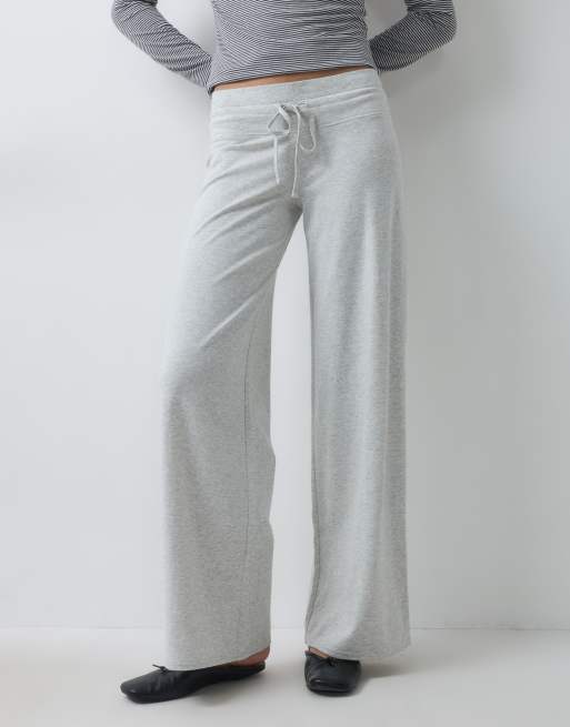 Hollister cosy wide leg pants in light grey, 2 of 10