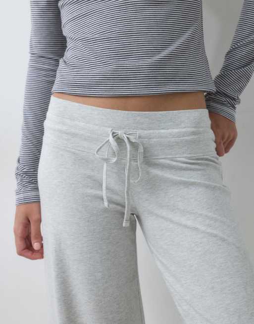 Hollister cosy wide leg pants in light grey, 3 of 10