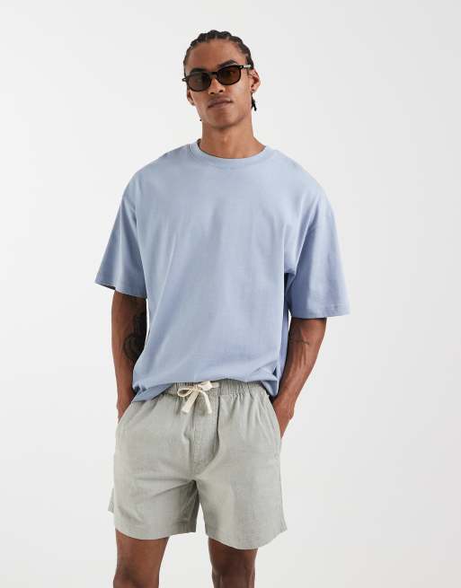 Hollister cotton linen blend pull on shorts in green, 2 of 5