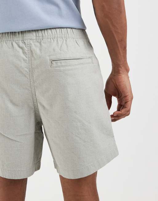 Hollister cotton linen blend pull on shorts in green, 3 of 5