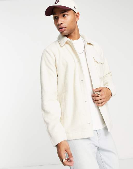Mens outlet cream overshirt