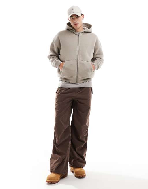 Hollister cozy fleece lined hoodie in beige, 2 of 4