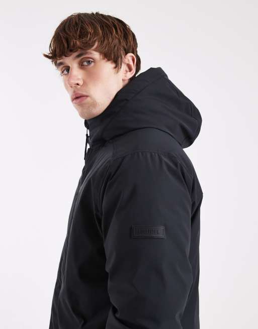 Hollister cozy lined parka coat in black, 4 of 5