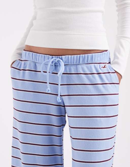 Hollister cozy wide leg pants in blue stripe, 2 of 5