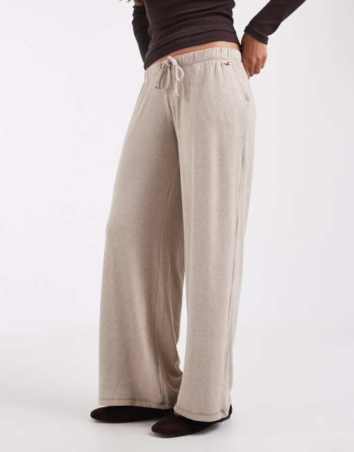 Hollister cozy wide leg pants in oatmeal, 2 of 5