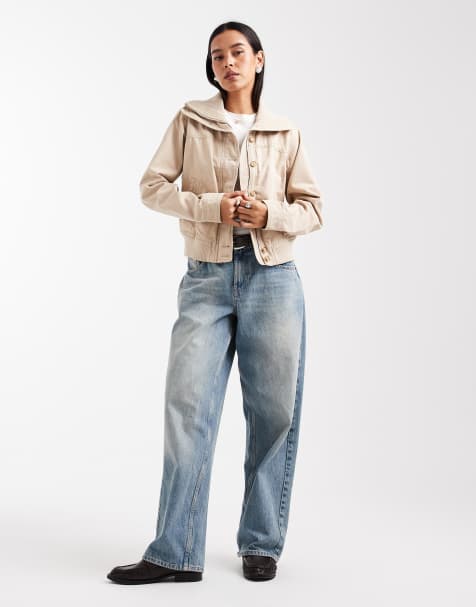 Hollister - Cremehvid bomber-jakke i vintage Y2k-stil - view 1