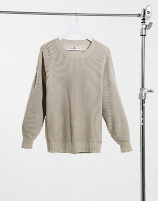 Hollister crew neck knitted jumper in 