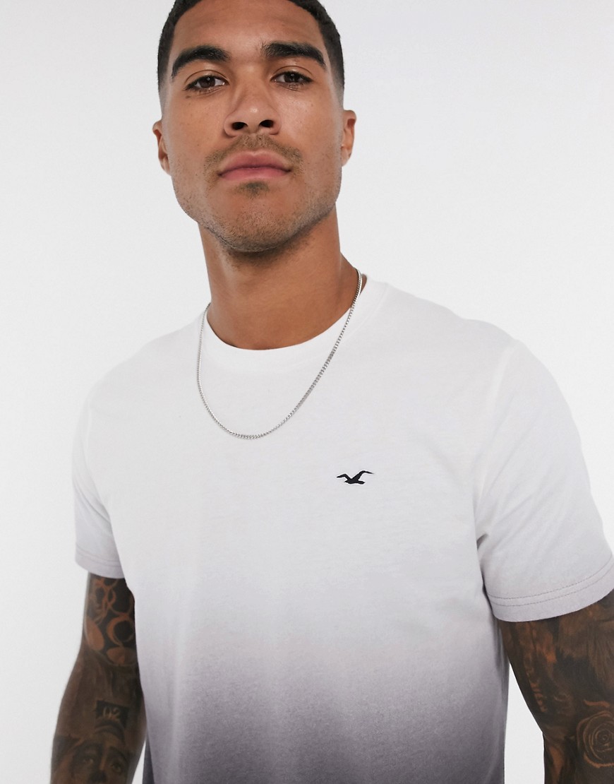 Hollister Icon Logo Slim Fit T-shirt In White Streaky Marl In Black