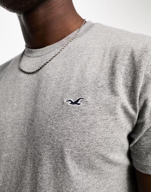Hollister crew neck seagull logo t-shirt in navy
