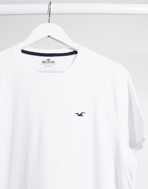 Betjene Jeg er stolt Reklame Hollister crew neck seagull logo t-shirt in white | ASOS