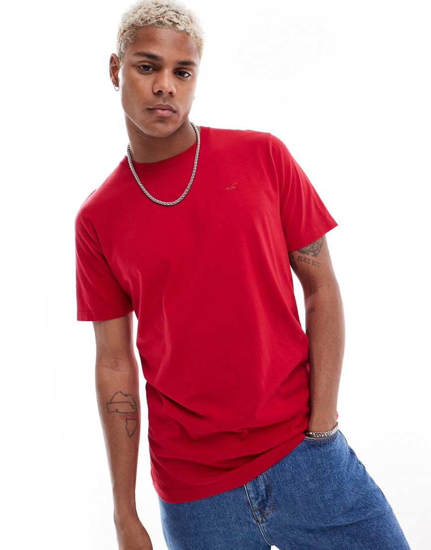 Hollister crew neck t-shirt in red