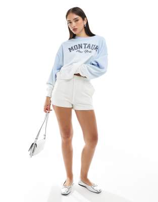 Hollister Crewneck Front Graphic Sweatshirt In Blue