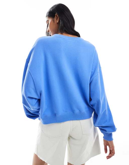 Hollister crewneck terry graphic sweatshirt in ultramarine blue, 4 of 4