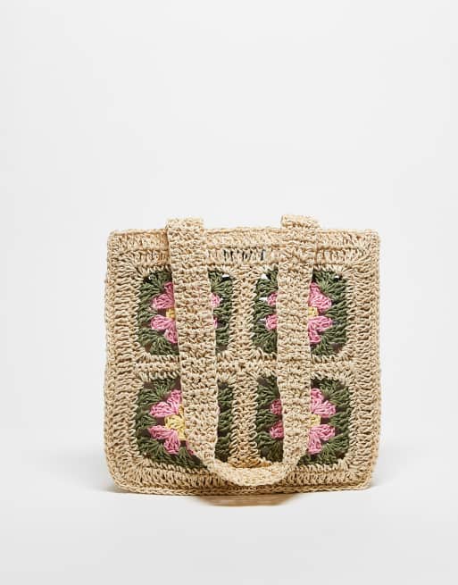 Hollister crochet geo printed mini purse bag with straps in multi, 3 of 3