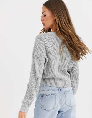 Hollister crop knit cardigan