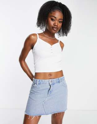 Hollister crop top in white ASOS