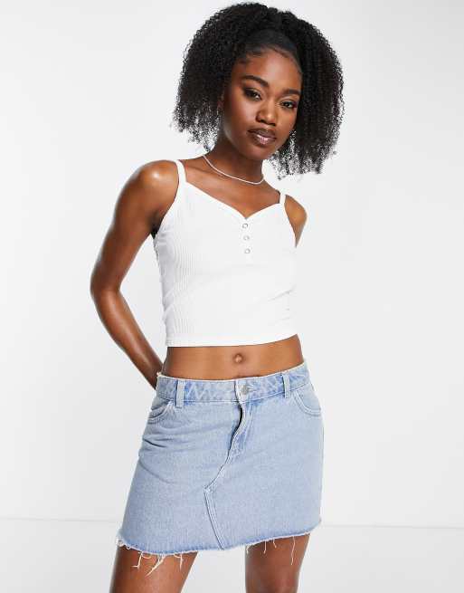 Hollister crop top in white