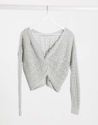 Hollister cropped cable knitted jumper 