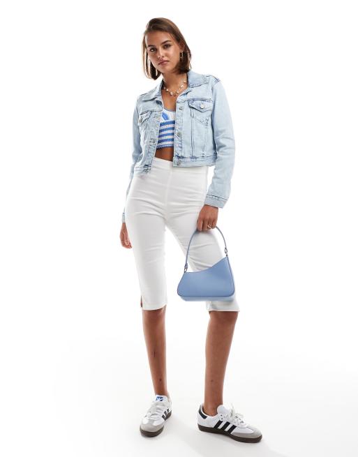Cropped denim jacket hollister store
