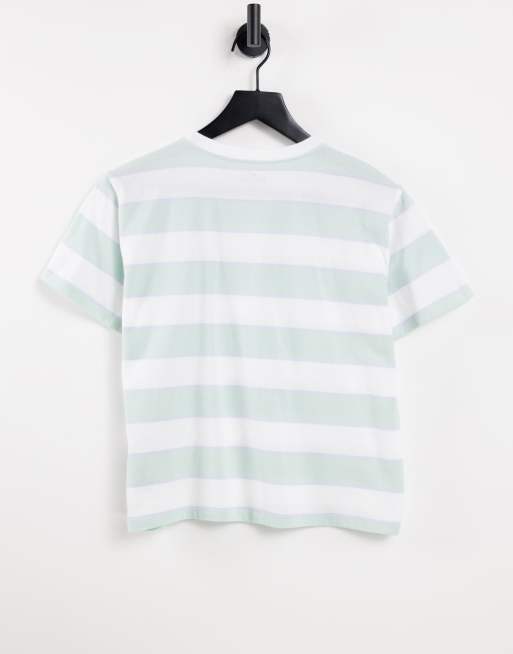 Hollister - Cropped gestreept T-shirt in groen, 2 van 4