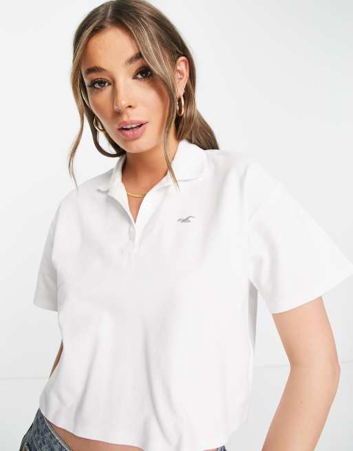 Hollister - Cropped polo in wit , 4 van 4