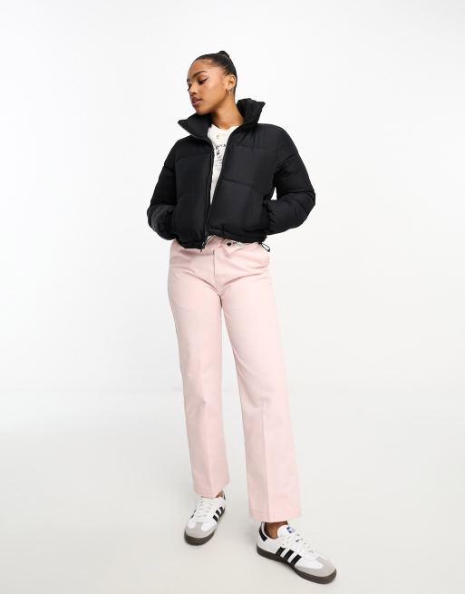 Hollister pink store puffer jacket