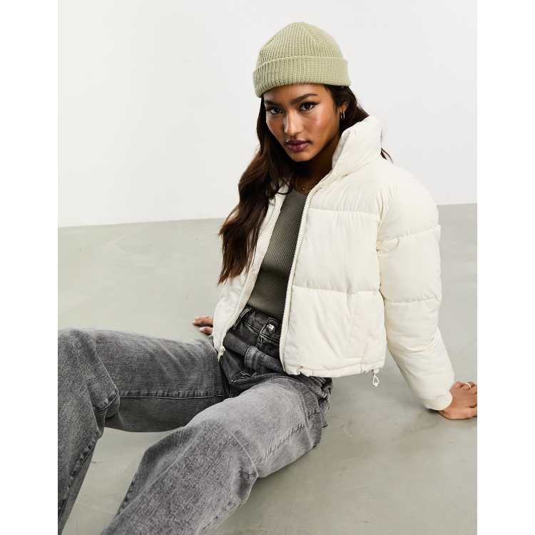 White and Pink Hollister Winter Jacket  Hollister clothes, Hollister  jackets, Hollister jacket