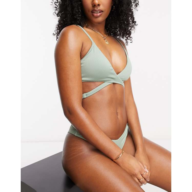 Hollister wrap triangle bikini top sale