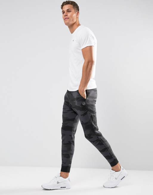 Hollister Slim Fit Cuffed Jogger Burnout in Navy