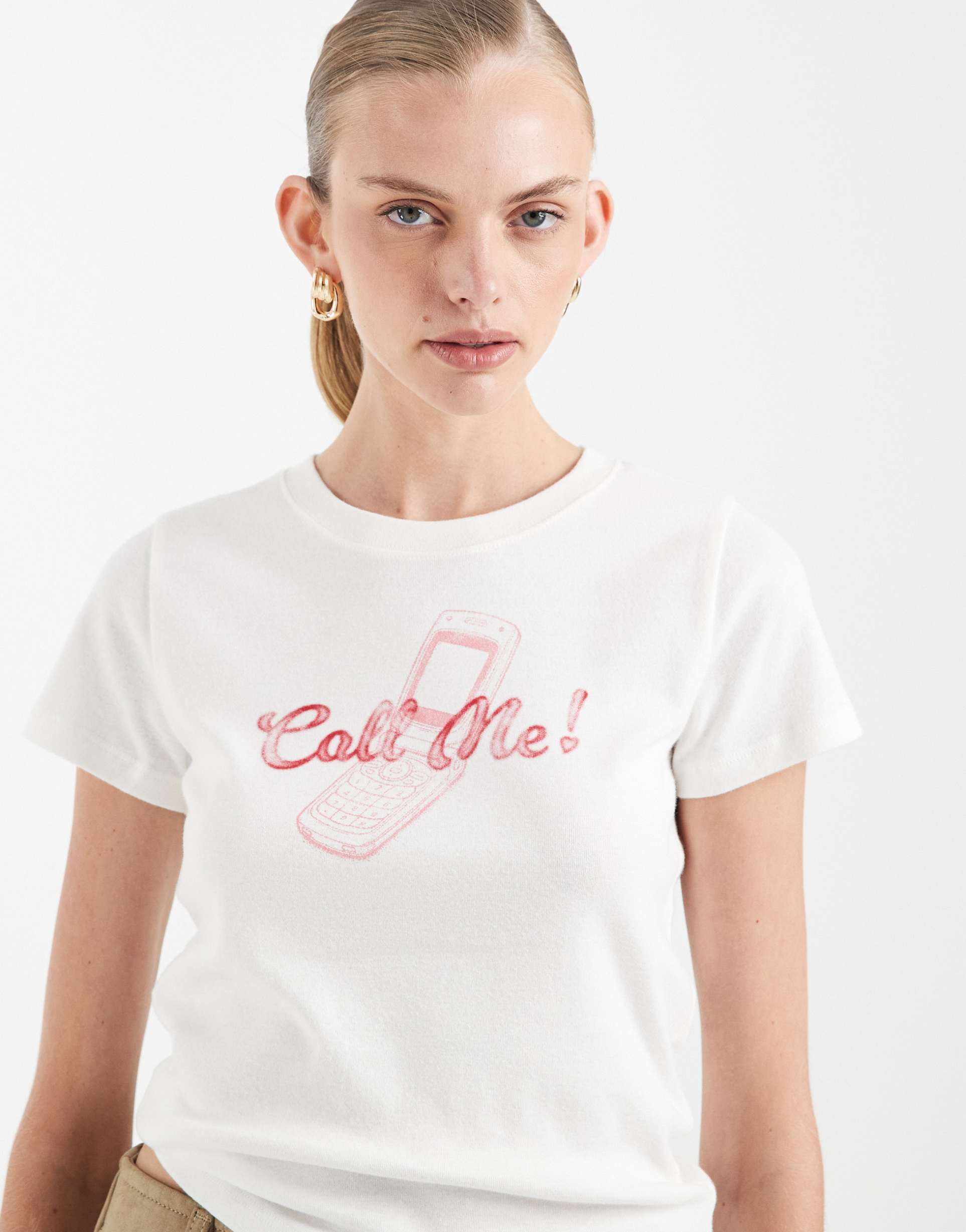 hollister cupid graphic baby tee in white