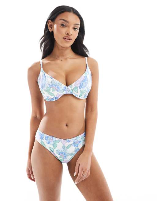 Hollister – Curvy – Bikini mit großem Blumenmuster