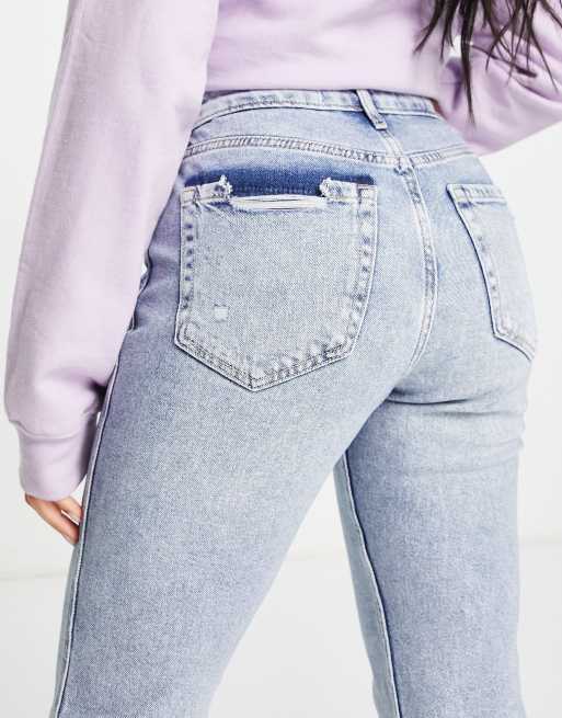 Hollister mom jeans in light wash blue, ASOS