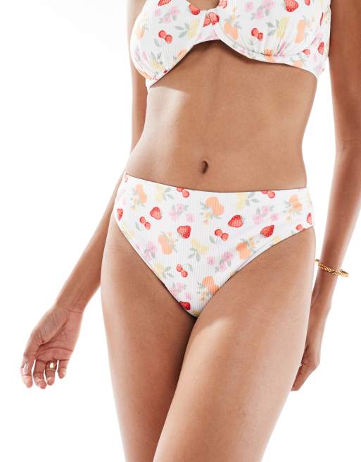 Hollister curvy high waist cheeky bottom co-ord in floral print