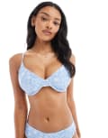 [Hollister] Hollister curvy underwire bikini top in blue print (part of a set) XXS MULTI