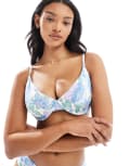 [Hollister] Hollister curvy underwire bikini top in floral print (part of a set)-Multi L MULTI
