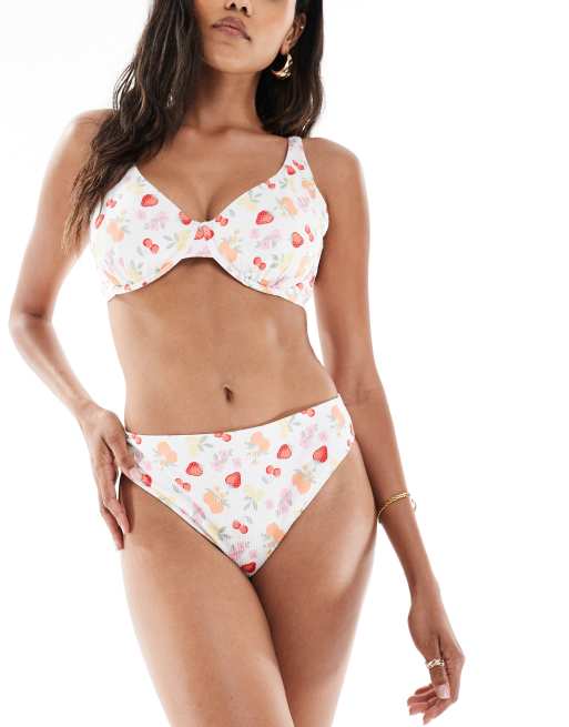 Hollister curvy underwire bikini top in fruit print - part of a set, 2 of 4