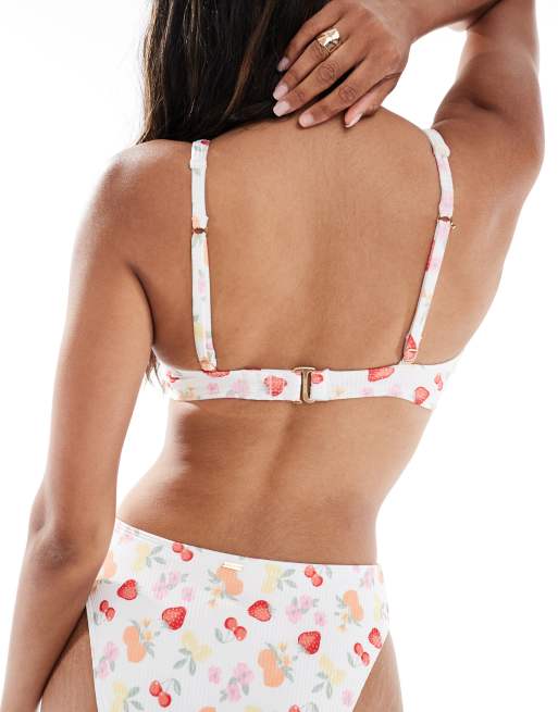 Hollister curvy underwire bikini top in fruit print - part of a set, 4 of 4