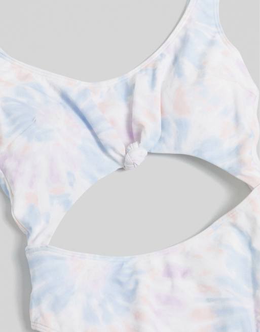 Hollister cut-out swimsuit in tie-dye print ASOS