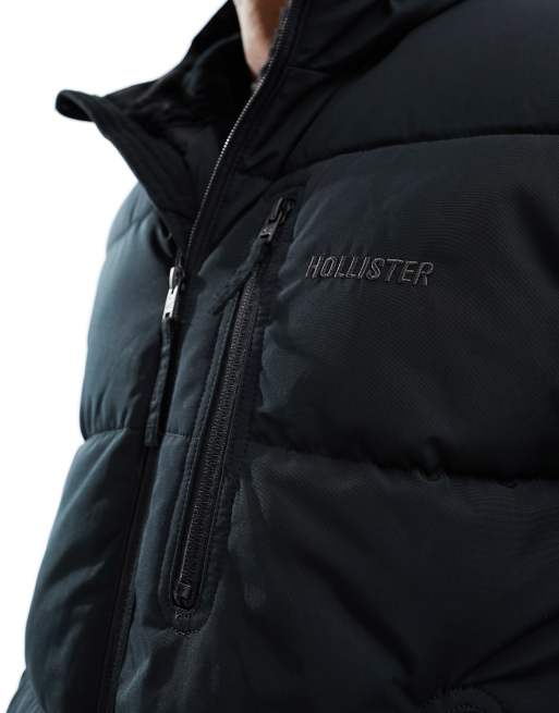 Hollister – Czarna puchowa kurtka z kapturem, 2 z 4