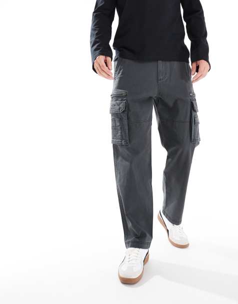 Hollister – Czarne spodnie bojówki w stylu utility o luźnym kroju - view 1