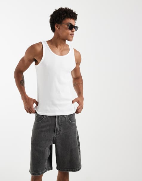 Hollister – Czarne sprane szorty jeansowe baggy w stylu lat 2000. z nadrukiem smoka na kieszeni - view 1