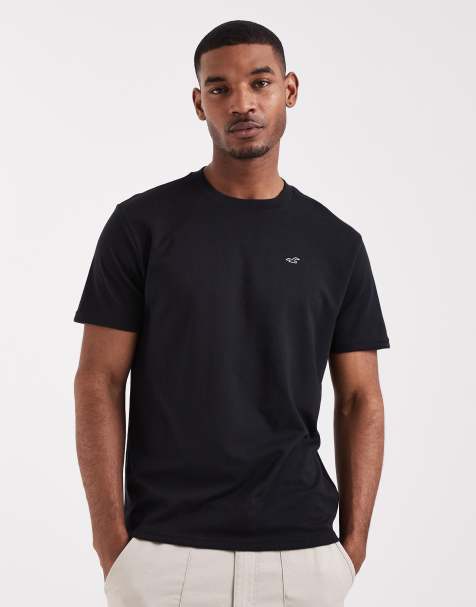 Hollister – Czarny T-shirt z logo - view 1