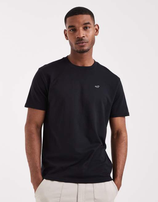 Hollister – Czarny T-shirt z logo