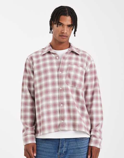 Hollister long sleeve plaid flannel shirt in red